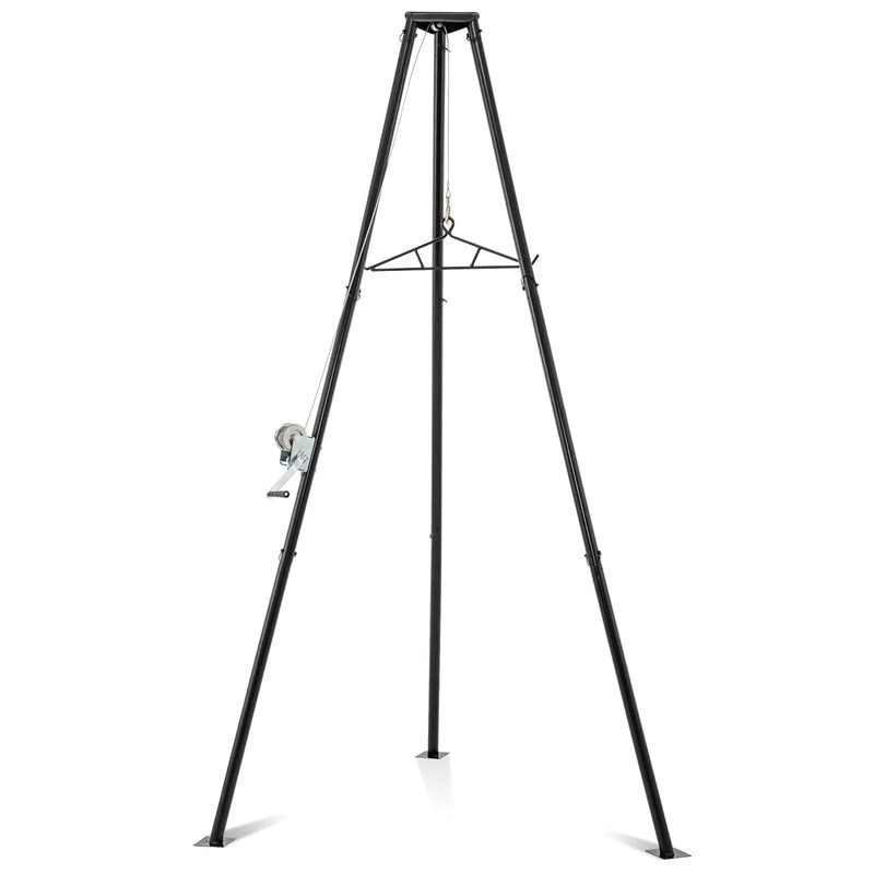 Tripod Game Hoist Deer Hanger 600 LBS Capacity Deer Skinning Rack-Black by DirectDeals