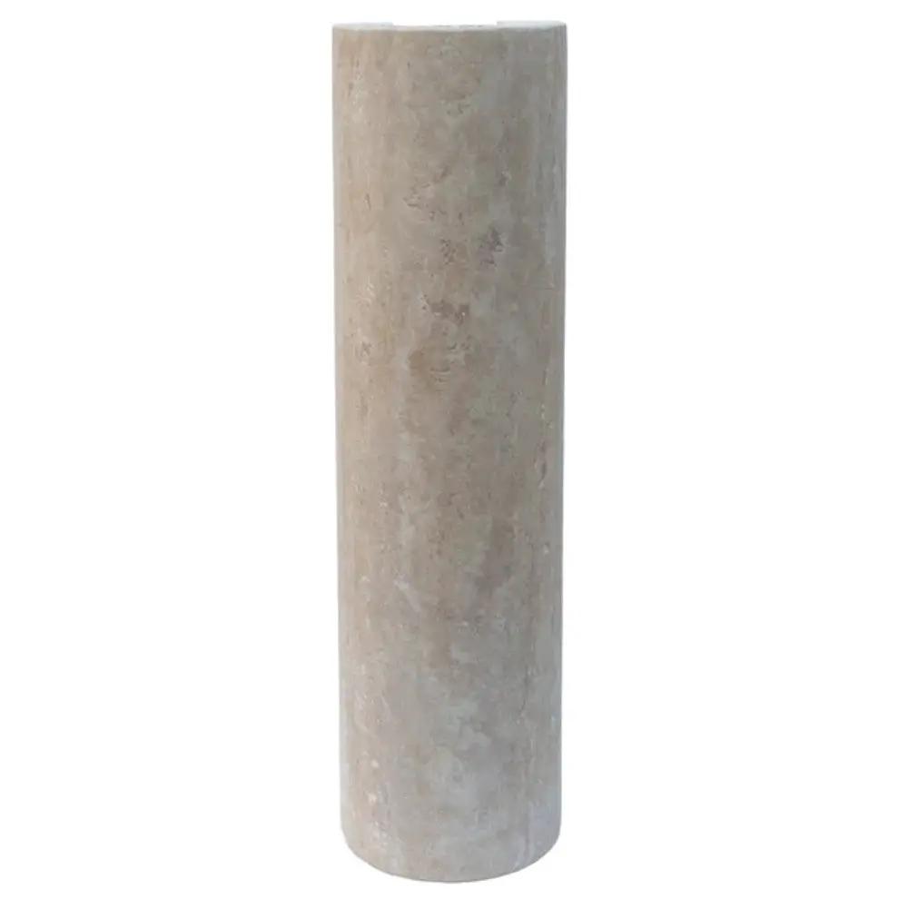 Light Travertine Pedestal Sink with Honed and Filled Finish Stand Alone 15x16x33.5 by GobekDesign