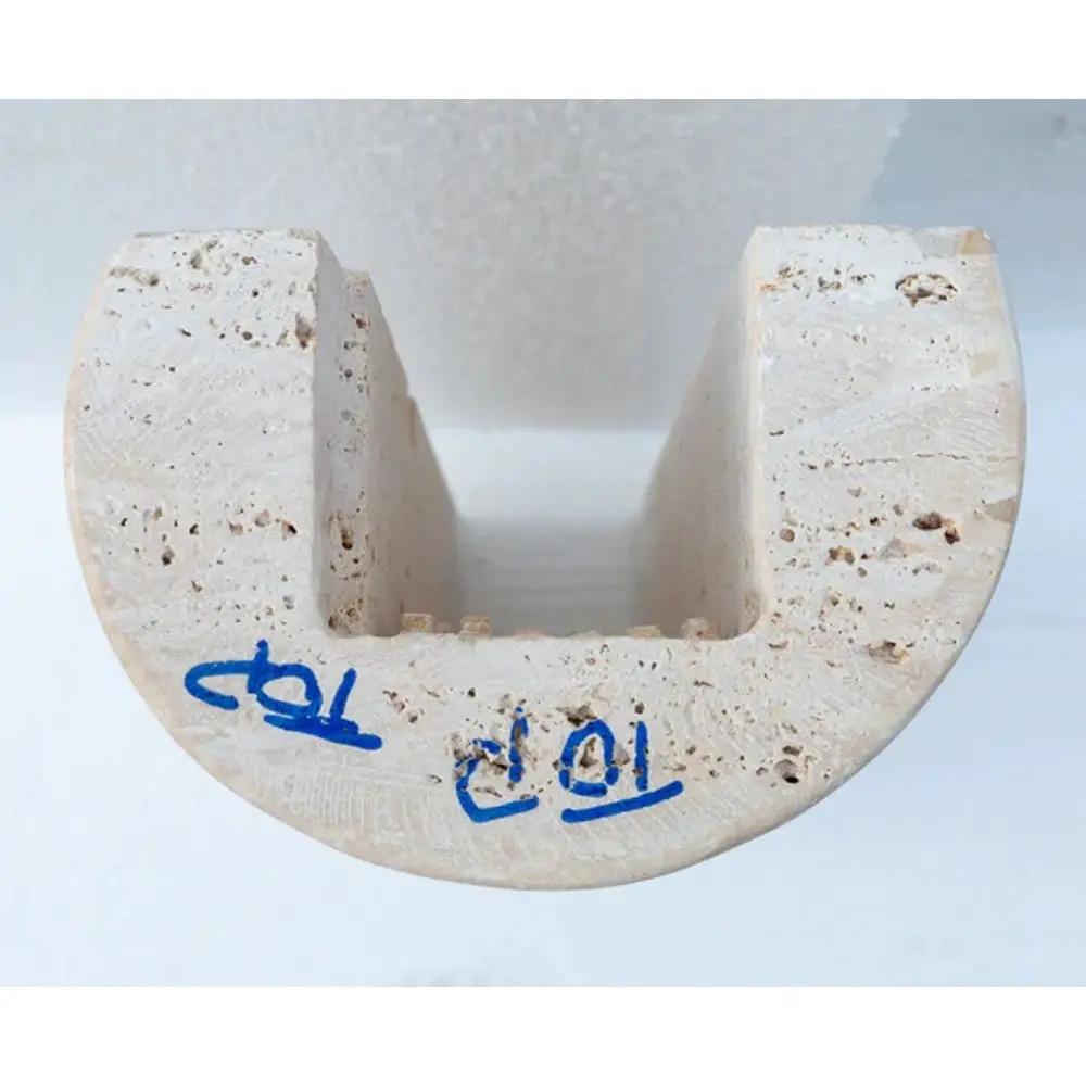 Light Travertine Pedestal Sink with Honed and Filled Finish Stand Alone 15x16x33.5 by GobekDesign