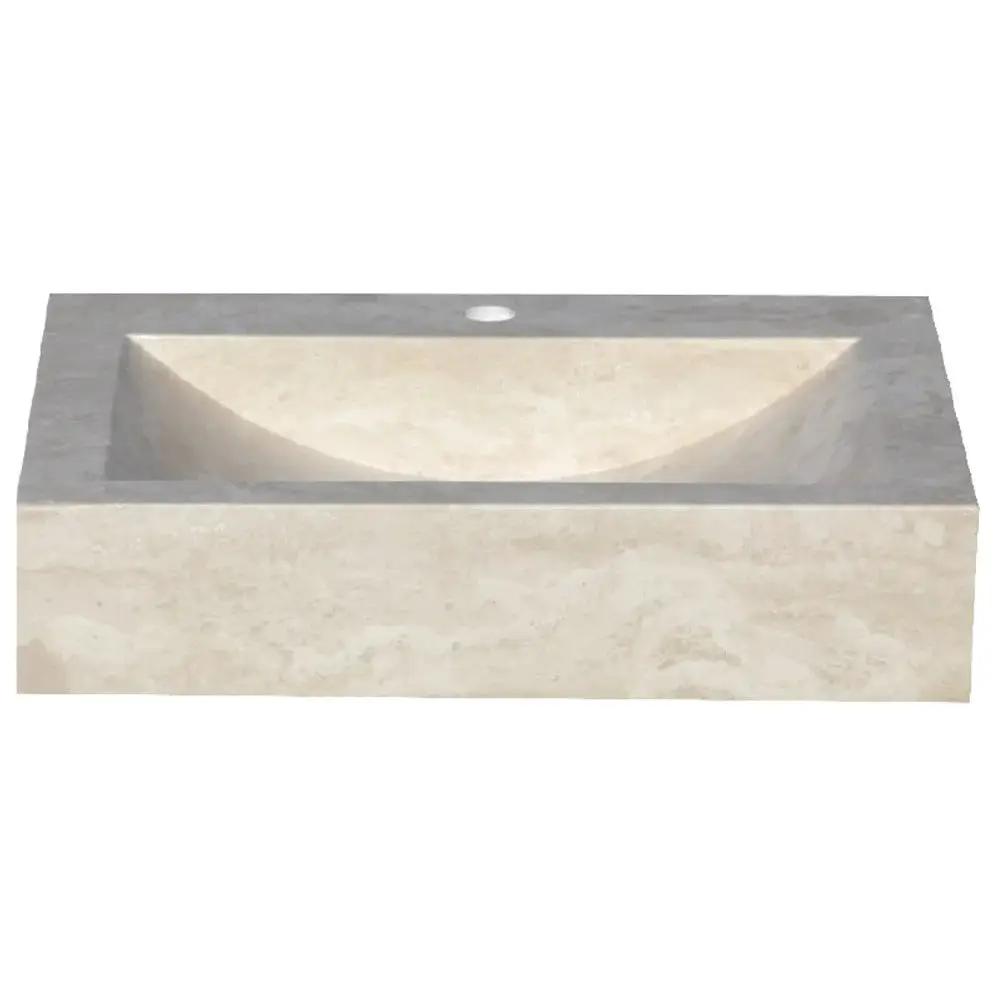 Light Travertine Rectangular Sink - Honed and Filled 18x21.4x4 by GobekDesign