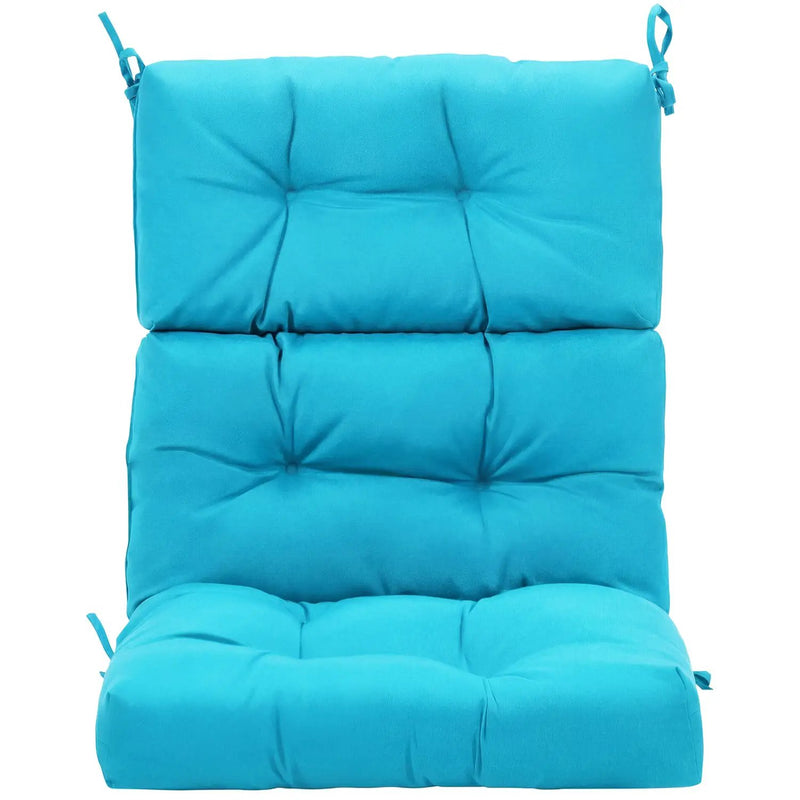 Tufted High Back Patio Chair Cushion with Ties - Turquoise by DirectDeals