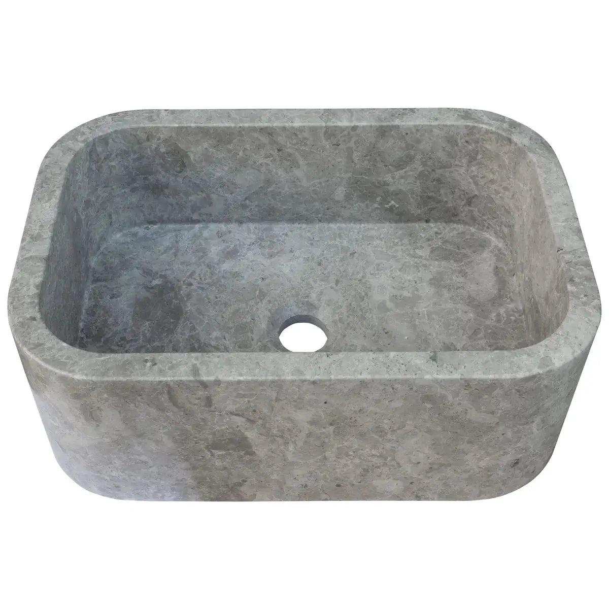Tundra Gray Marble Rectangular Wall-Mount Bathroom Sink - 12x18x7 by GobekDesign