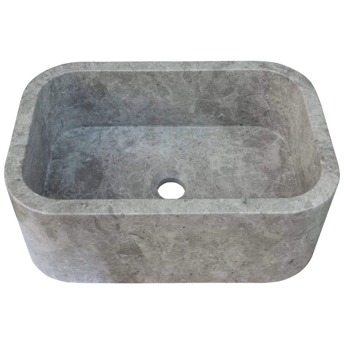 Tundra Gray Marble Rectangular Wall-mount Bathroom Sink (W)12" (L)18" (H)7" by GobekDesign