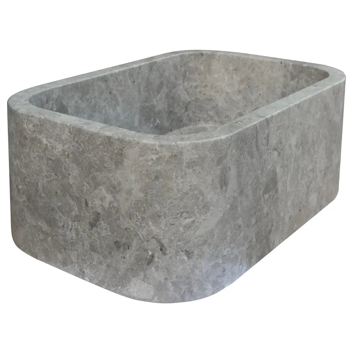 Tundra Gray Marble Rectangular Wall-Mount Bathroom Sink - 12x18x7 by GobekDesign