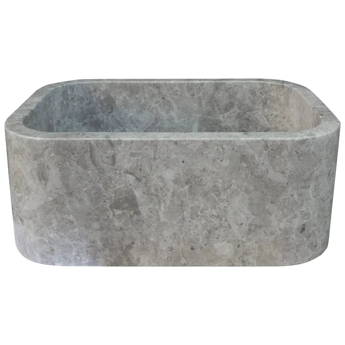 Tundra Gray Marble Rectangular Wall-Mount Bathroom Sink - 12x18x7 by GobekDesign