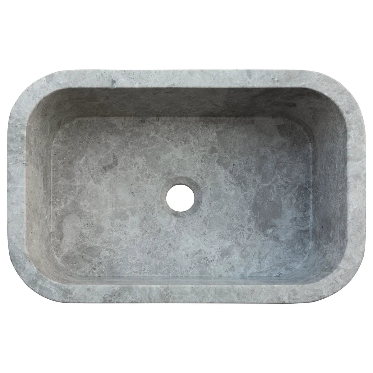 Tundra Gray Marble Rectangular Wall-mount Bathroom Sink (W)12" (L)18" (H)7" by GobekDesign