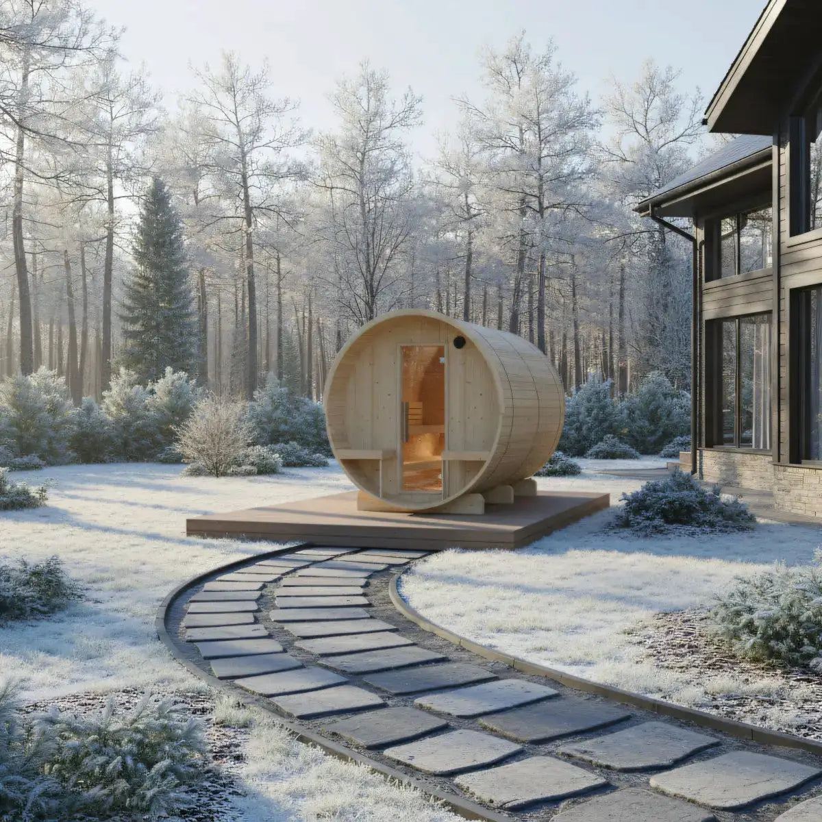 Turku Finnish Barrel Sauna with Terrace and WiFi Heater - Finnish Sauna Builders, photo 8 of 15