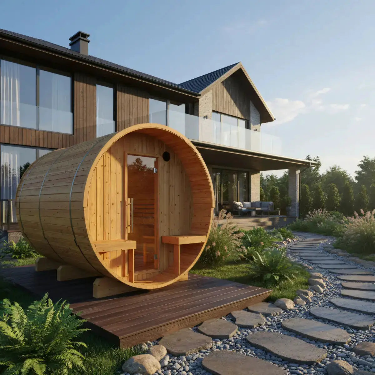 Turku Finnish Barrel Sauna with Terrace and WiFi Heater - Finnish Sauna Builders, photo 5 of 15