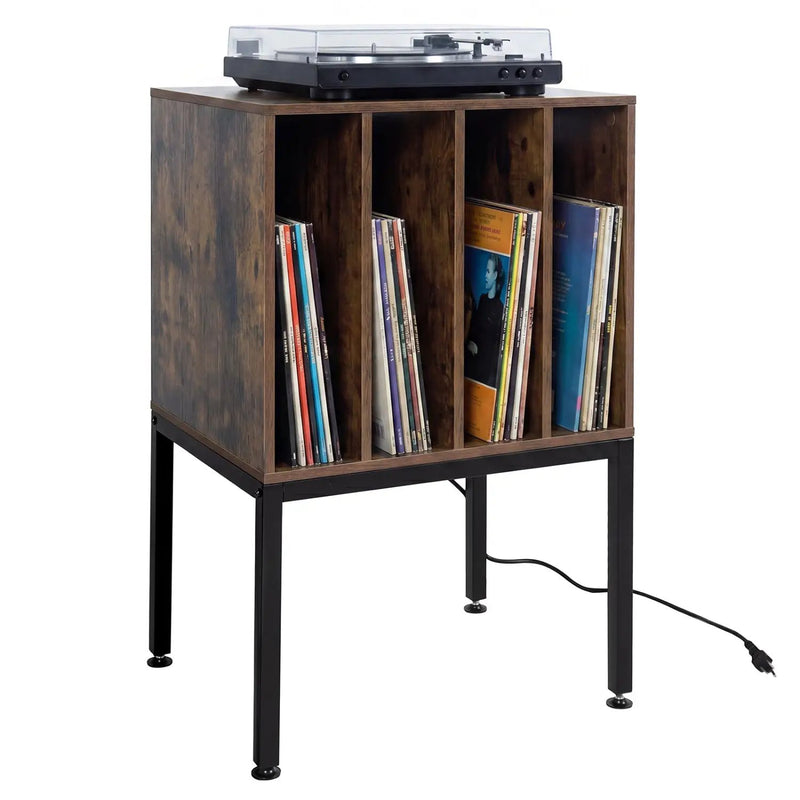 Turntable Record Player Stand with Power Outlets by DirectDeals
