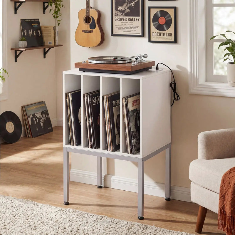 Turntable Record Player Stand with Power Outlets by DirectDeals
