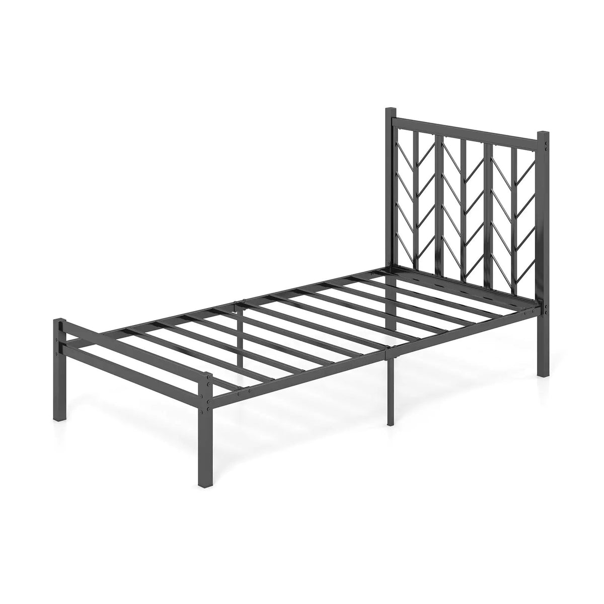Queen Size Platform Bed with Headboard and Metal Frame, photo 10 of 10