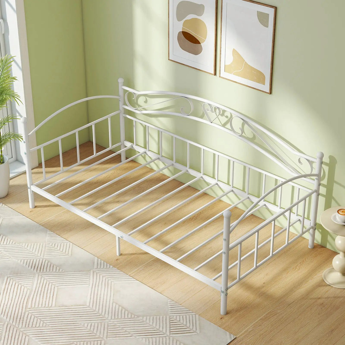 Twin Size Metal Daybed Frame with Headboard for Bedroom, photo 14 of 16