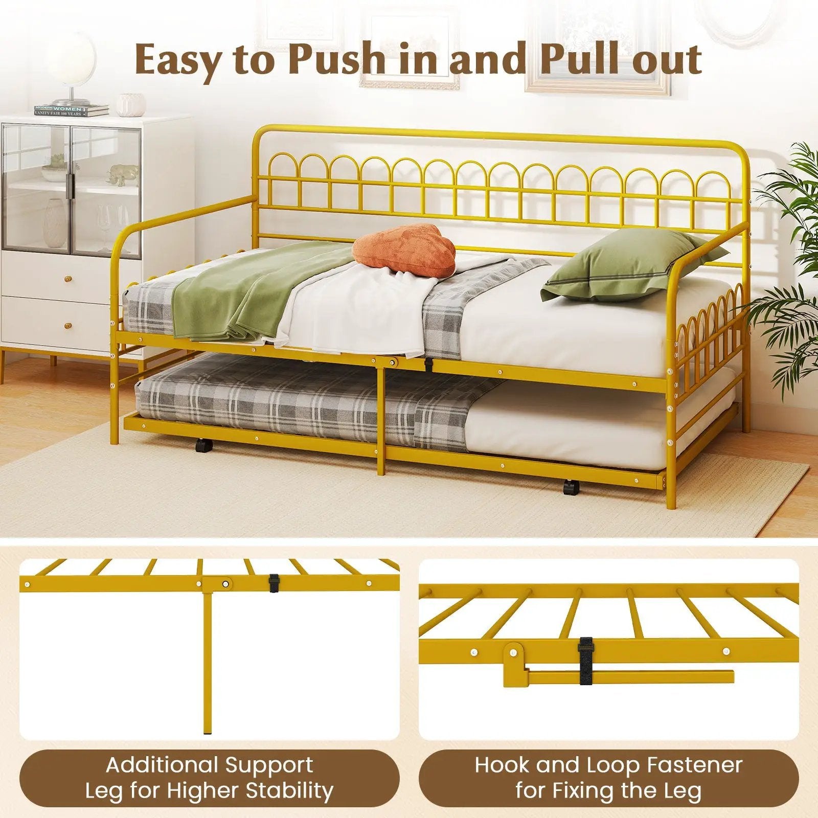 Twin Daybed with Curved Backrest and Armrests by DirectDeals