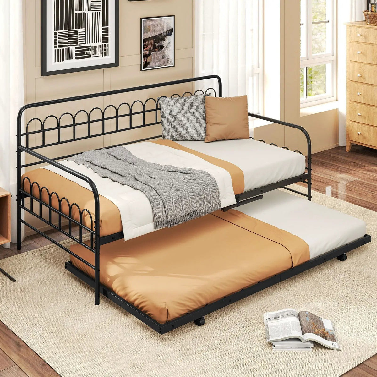 Twin Daybed with Curved Backrest and Armrests, photo 13 of 16