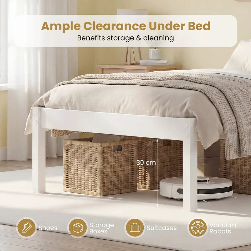 Twin/Full/Queen Size Sturdy Wooden Bed Frame with Headboard and Slat Support by DirectDeals