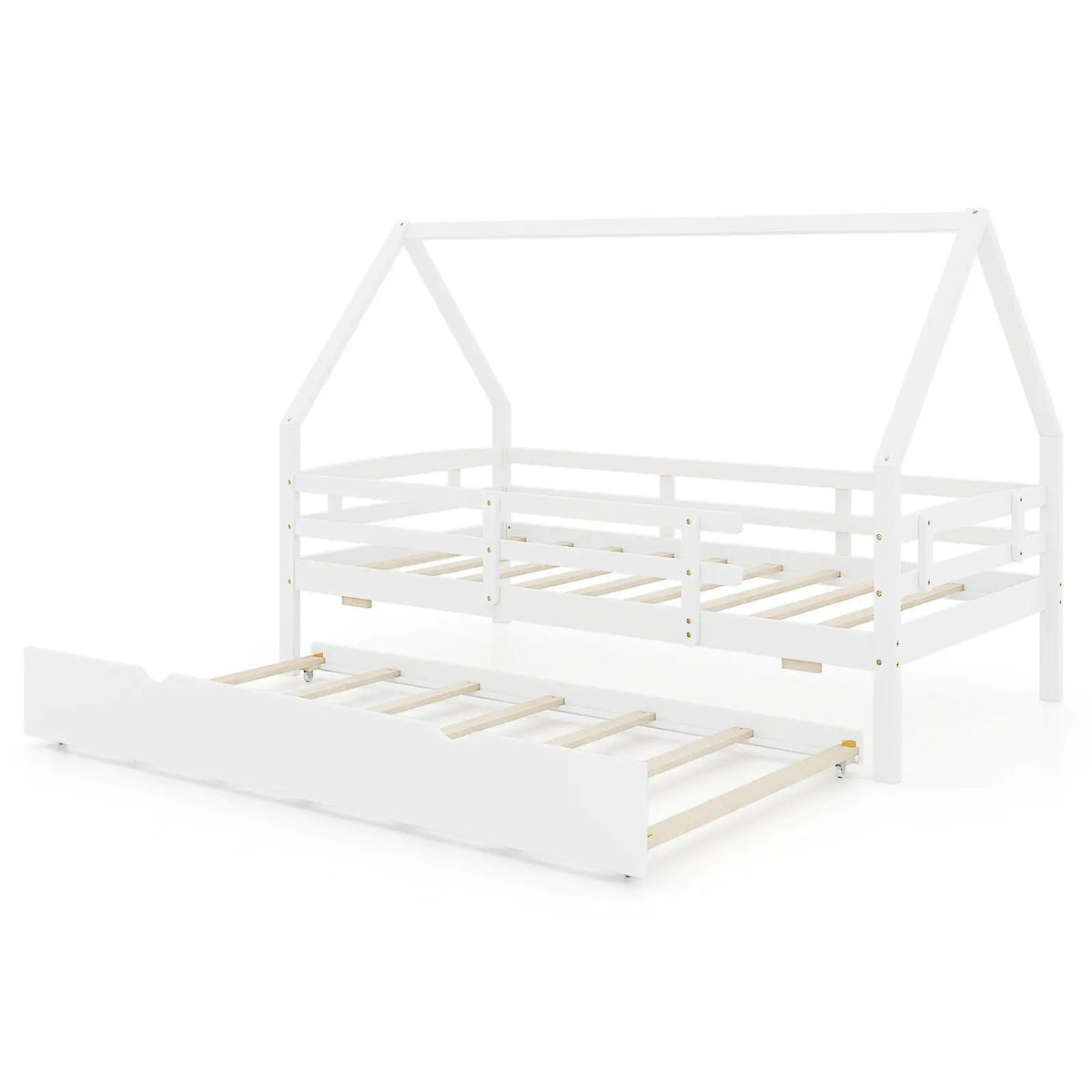 Twin House Bed with Trundle and Fence Rail, photo 9 of 9