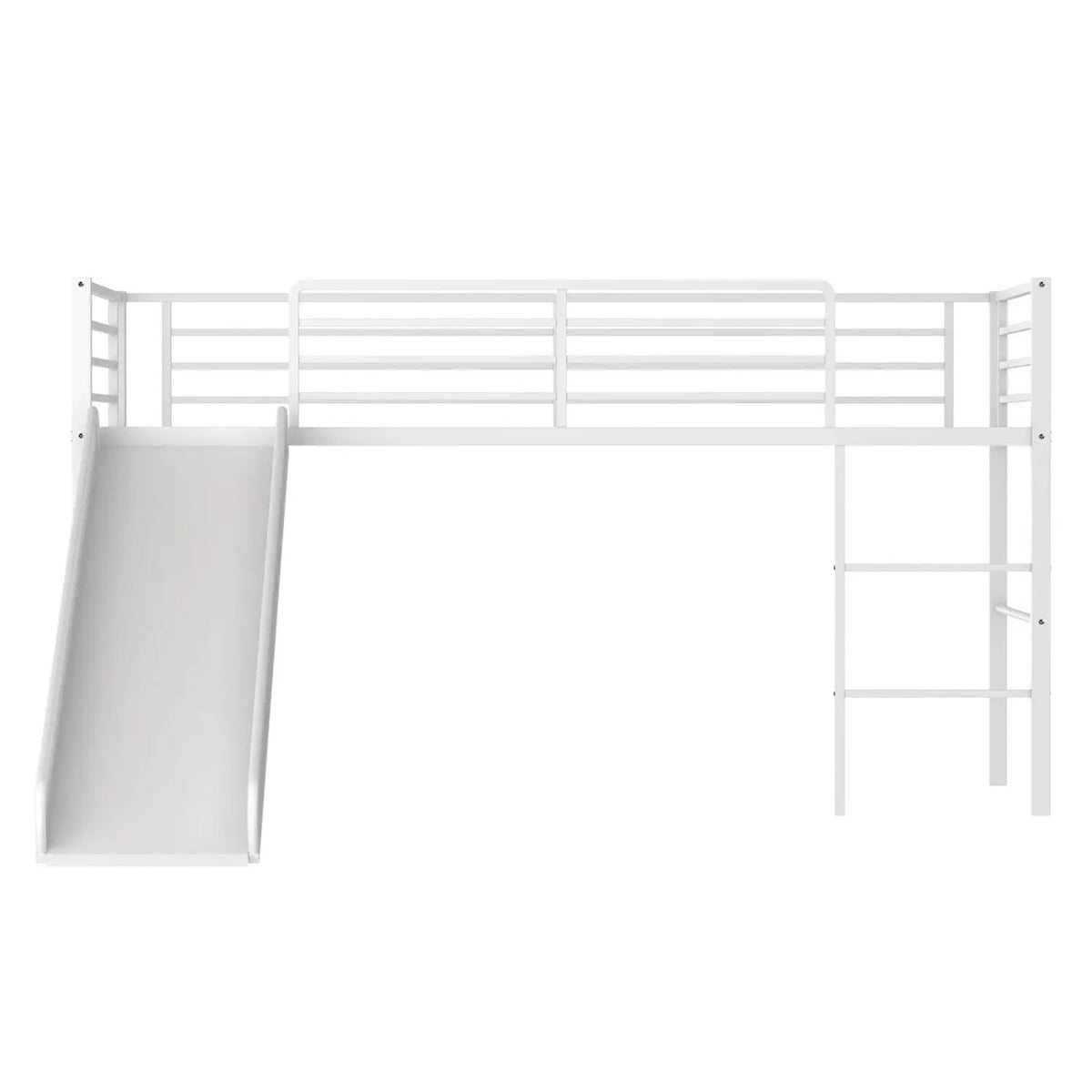 Twin Metal Loft Bed with Slide Safety Guardrails and Built-in Ladder, photo 10 of 10