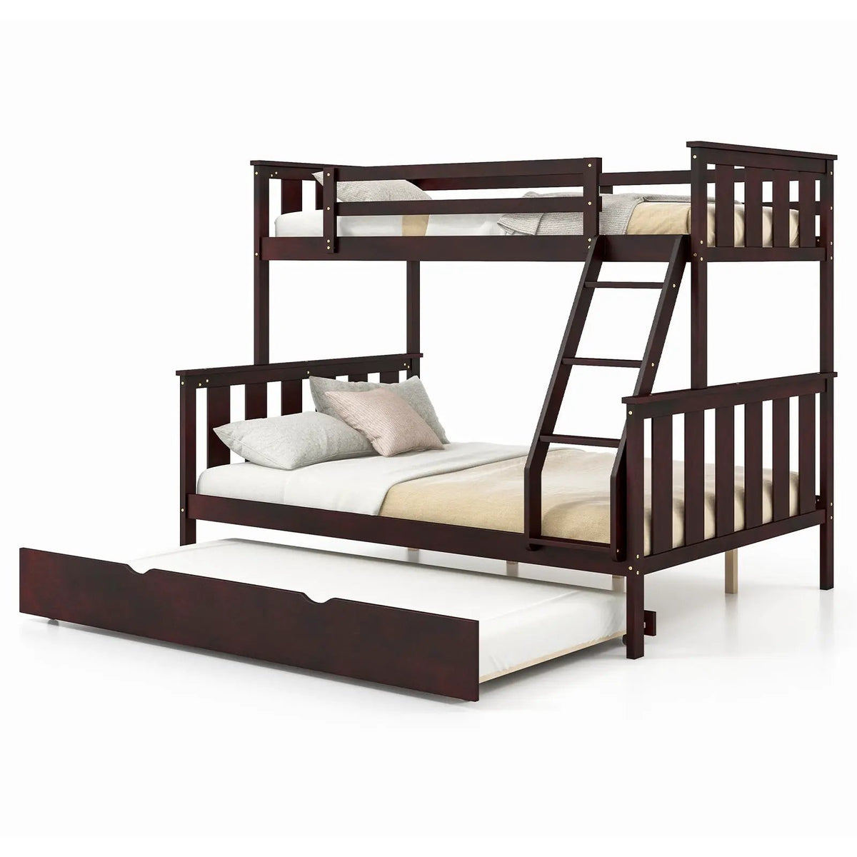 3-in-1 Twin Over Full Bunk Bed with Trundle and Ladder, photo 9 of 9