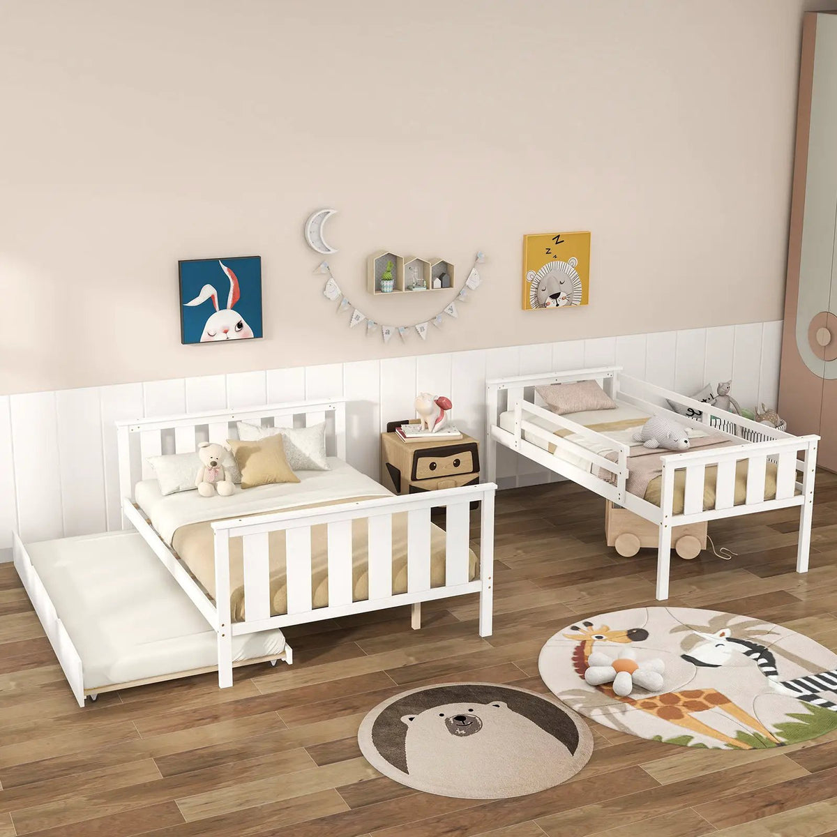 3-in-1 Twin Over Full Bunk Bed with Trundle and Ladder, photo 2 of 9