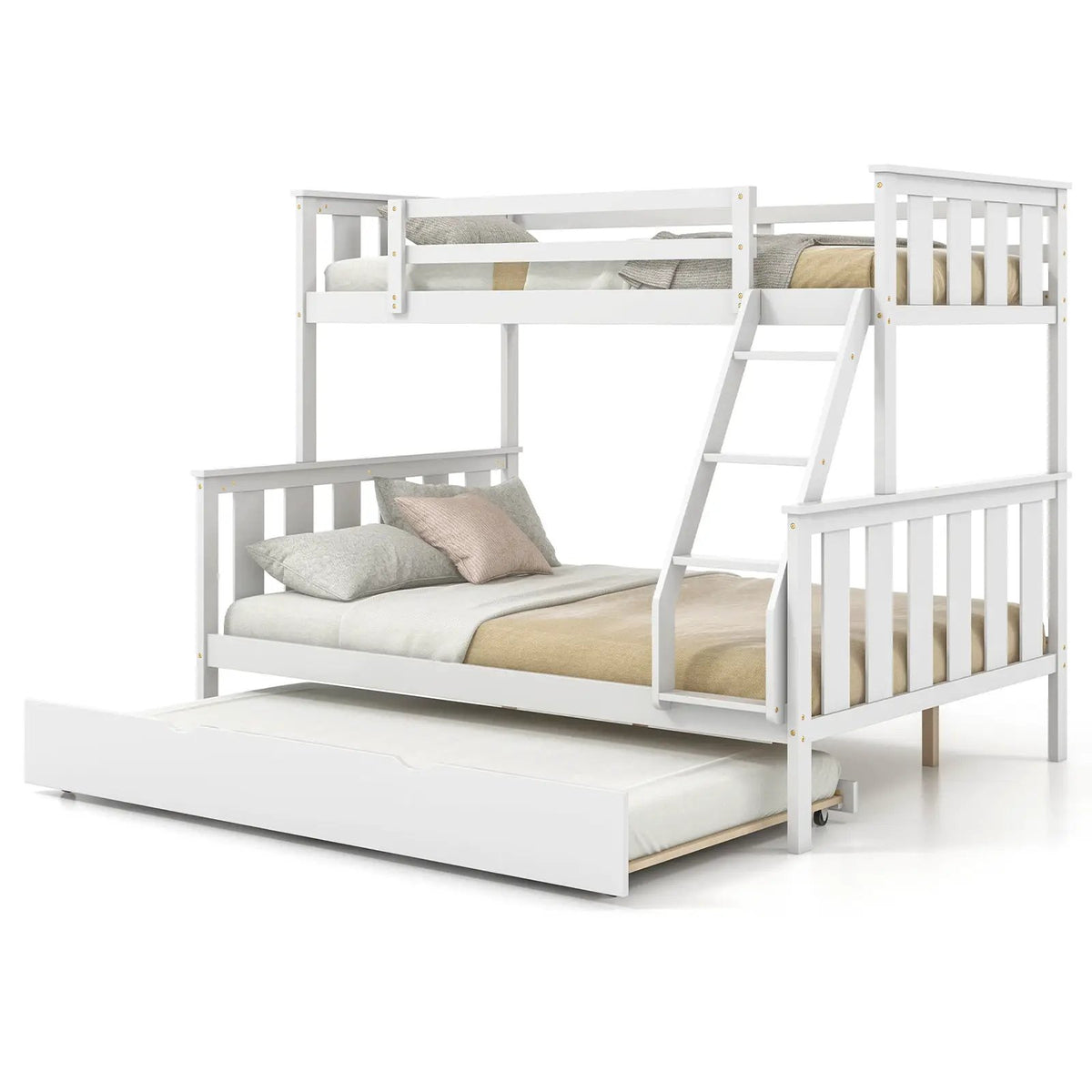 3-in-1 Twin Over Full Bunk Bed with Trundle and Ladder, photo 3 of 9