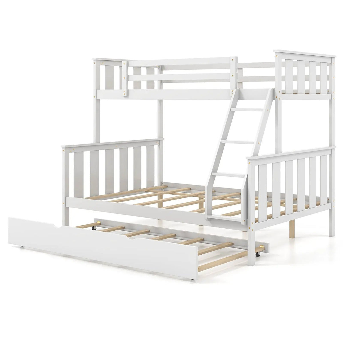3-in-1 Twin Over Full Bunk Bed with Trundle and Ladder, photo 4 of 9