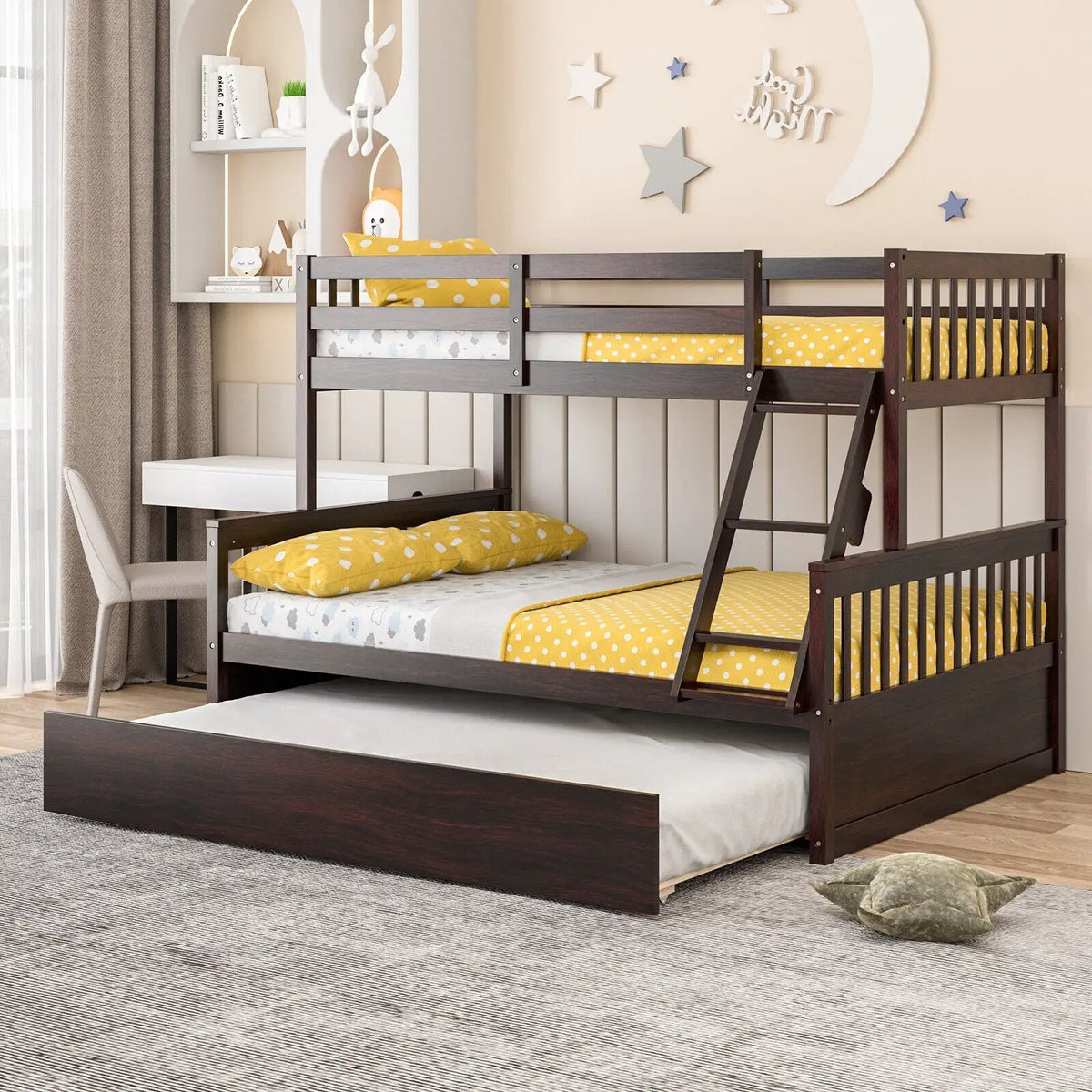 Twin Over Full Convertible Bunk Bed with Twin Trundle, photo 2 of 9