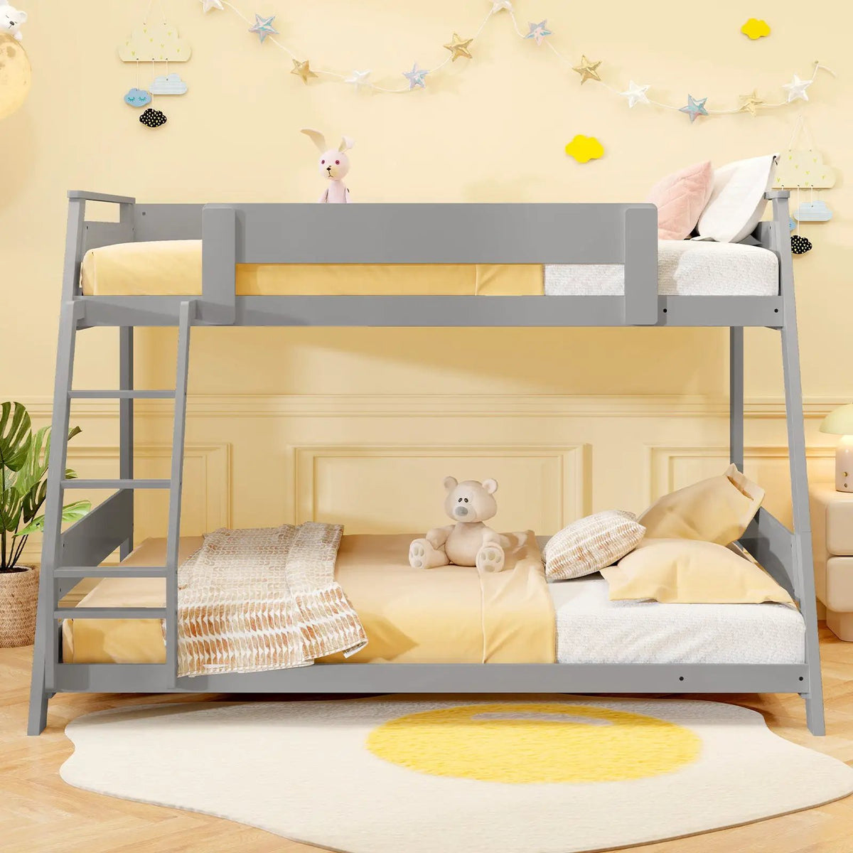 Twin Over Full Low Bunk Bed with Reversible Ladder, photo 5 of 9