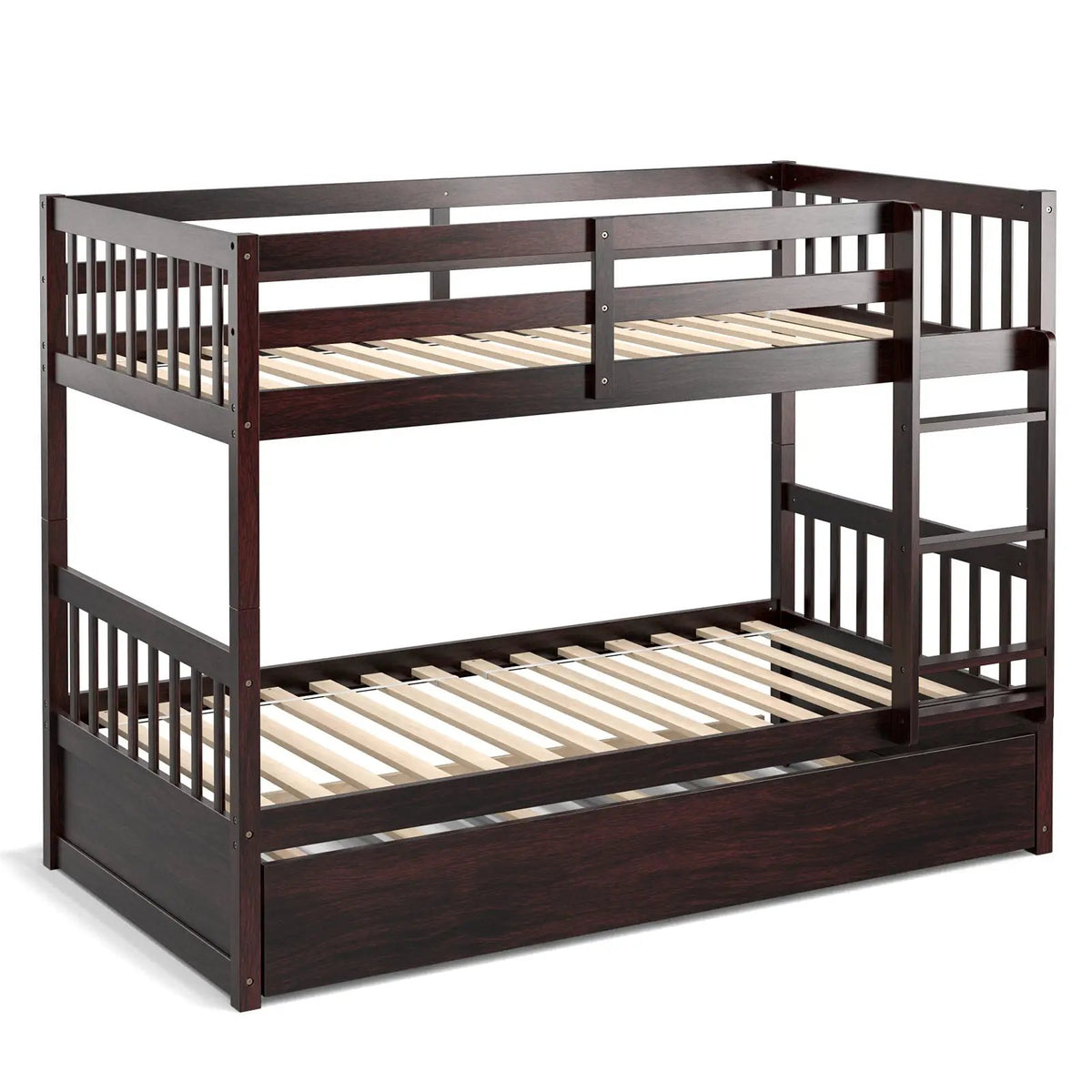 Twin Over Twin Bunk Bed with Pull-out Trundle and Ladder, photo 3 of 9
