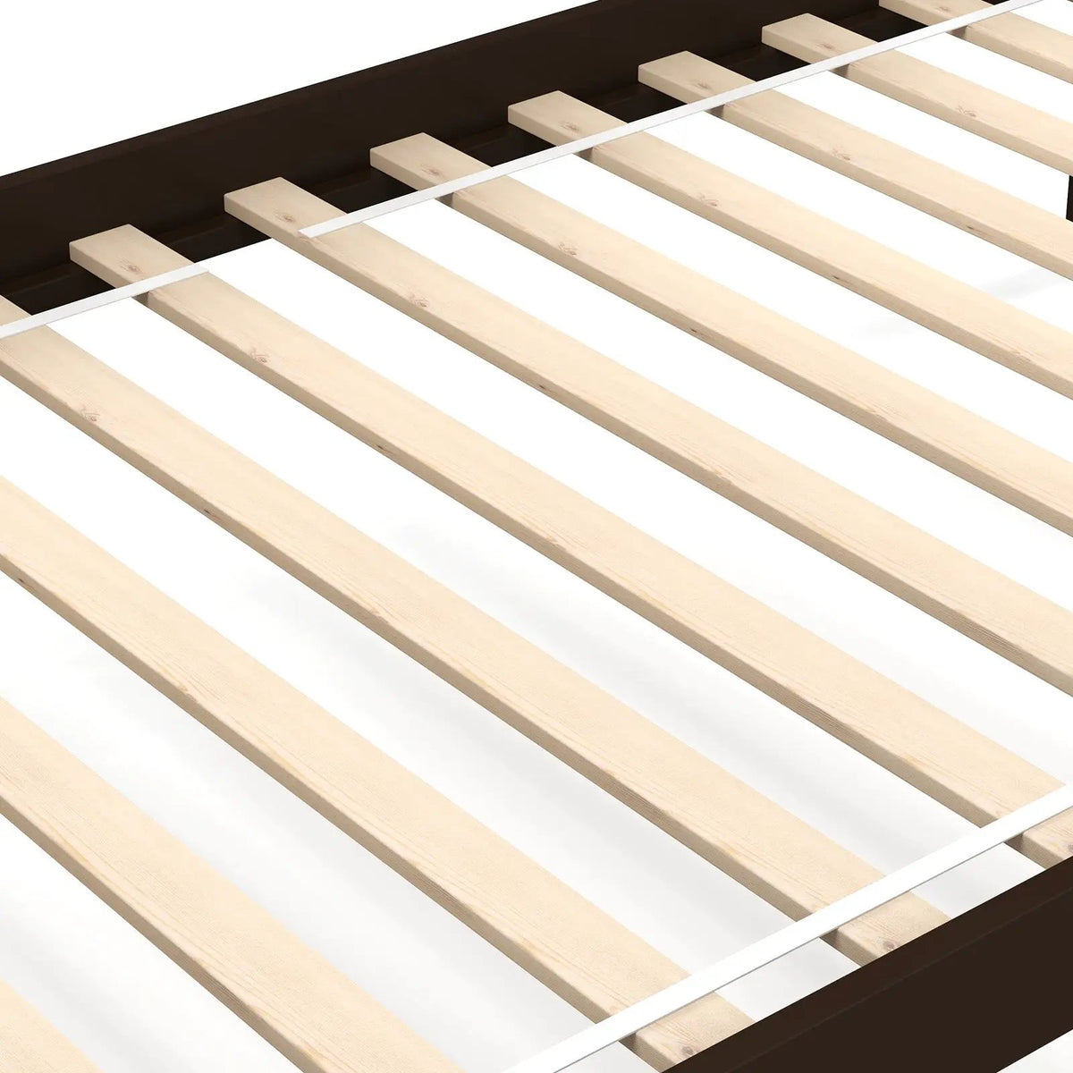 Solid Wood Twin Over Twin Bunk Bed Frame with High Guardrails and Integrated Ladder, photo 7 of 10