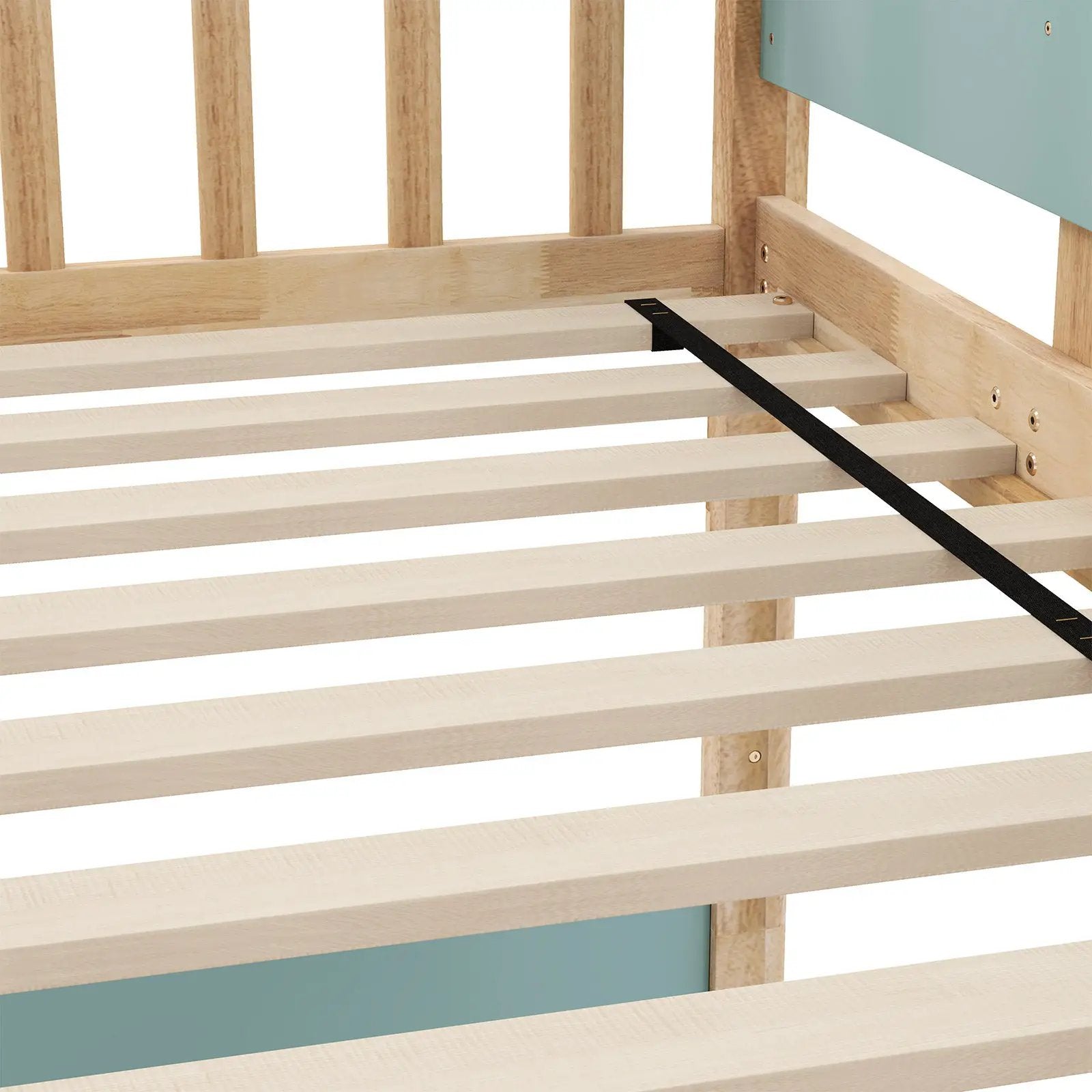 Twin Over Twin Bunk Bed with Ladder and Full-length Guardrails by DirectDeals