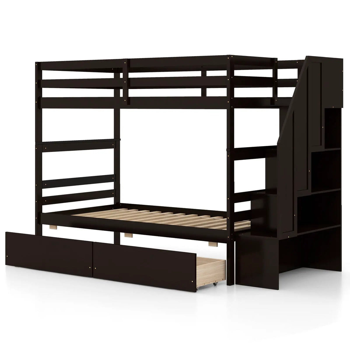 Twin Over Twin Bunk Bed with Storage Stairs and Drawers, photo 3 of 10