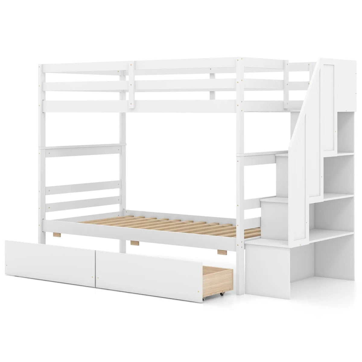 Twin Over Twin Bunk Bed with Storage Stairs and Drawers, photo 10 of 10