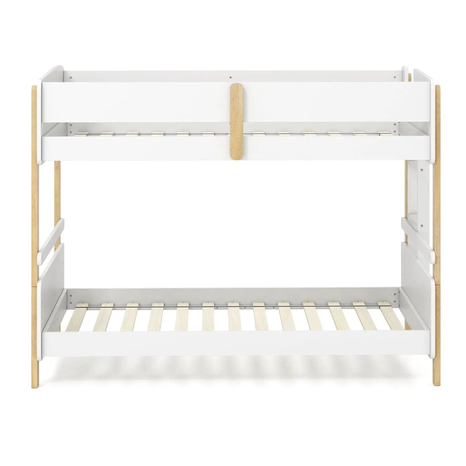 Twin Over Twin Bunk Bed with Convertible Design and Ladder by DirectDeals