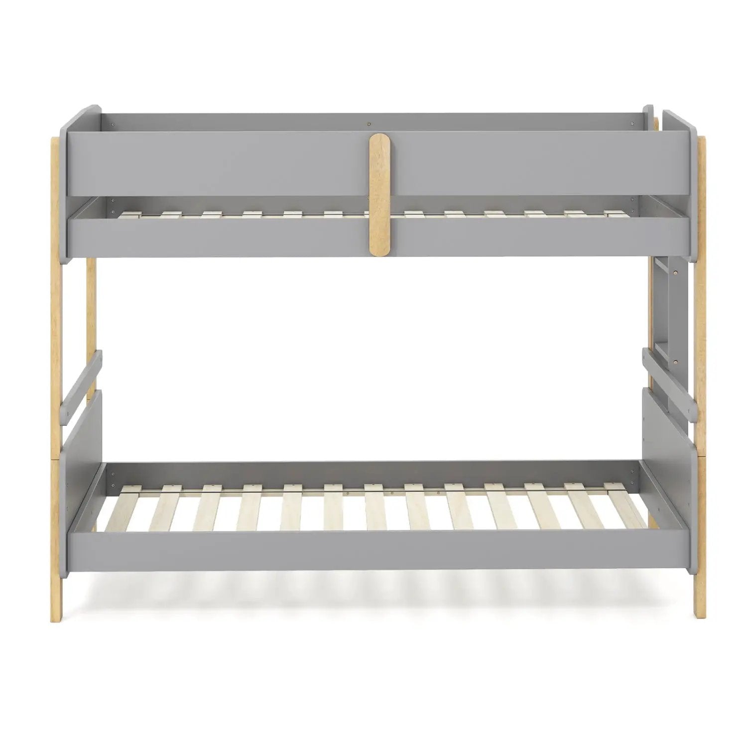 Twin Over Twin Bunk Bed with Convertible Design and Ladder by DirectDeals