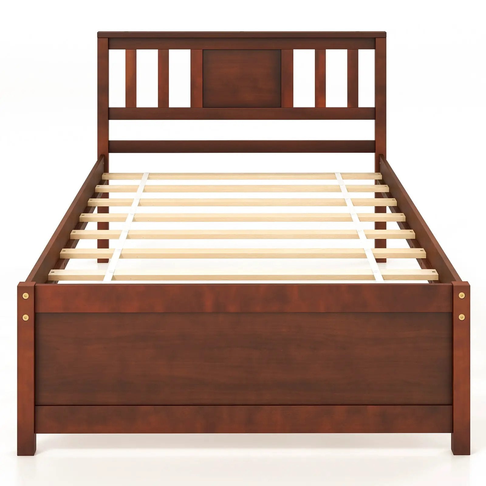 Wooden Platform Bed with Headboard and Slat Support-Queen Size by DirectDeals
