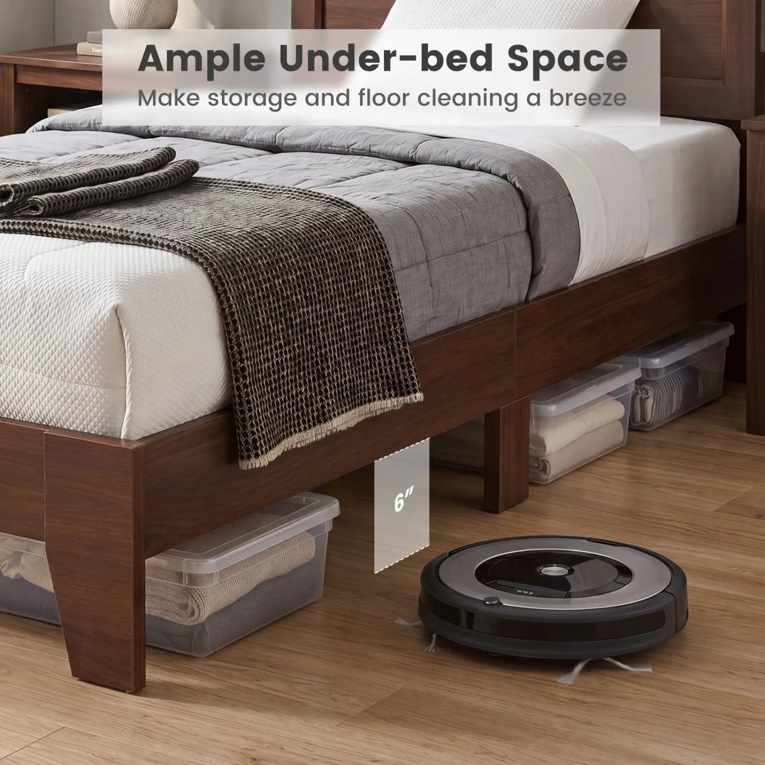 Twin Platform Bed Frame with Headboard - No Box Spring Needed by DirectDeals