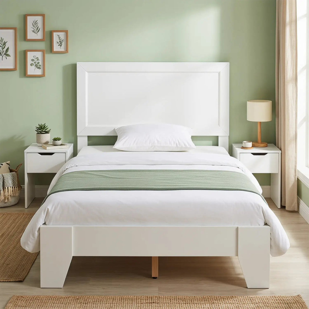 Twin Platform Bed Frame with Headboard - No Box Spring Needed, photo 2 of 16
