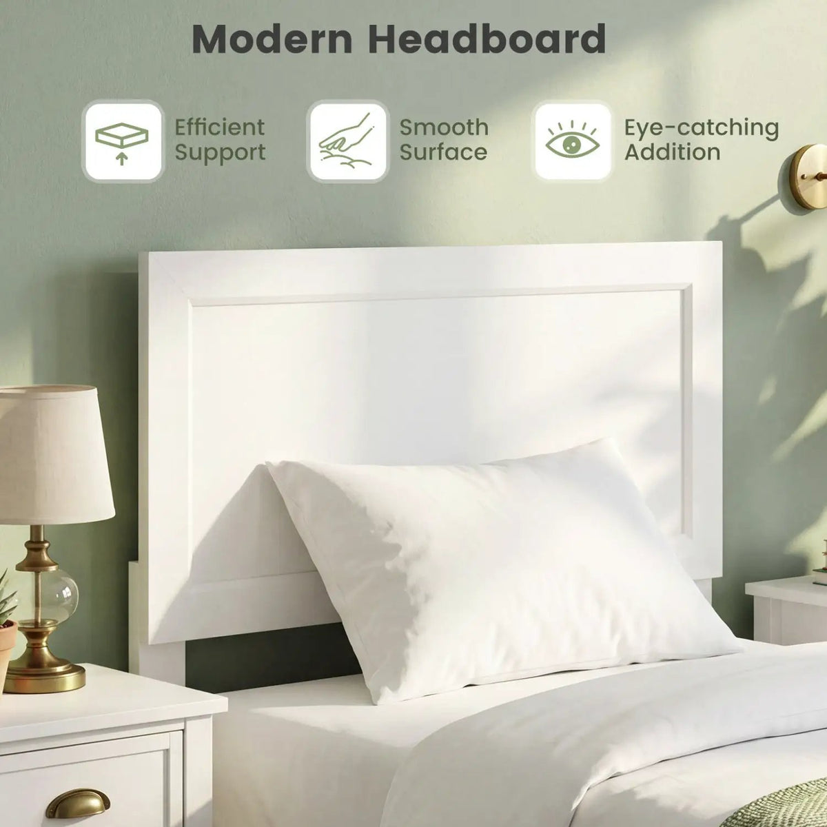 Twin Platform Bed Frame with Headboard - No Box Spring Needed, photo 7 of 16