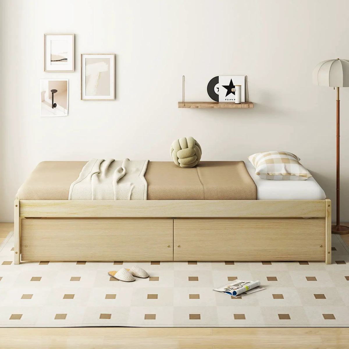 Twin Size Captain Bed with 2 Drawers and Slats Support, photo 5 of 9