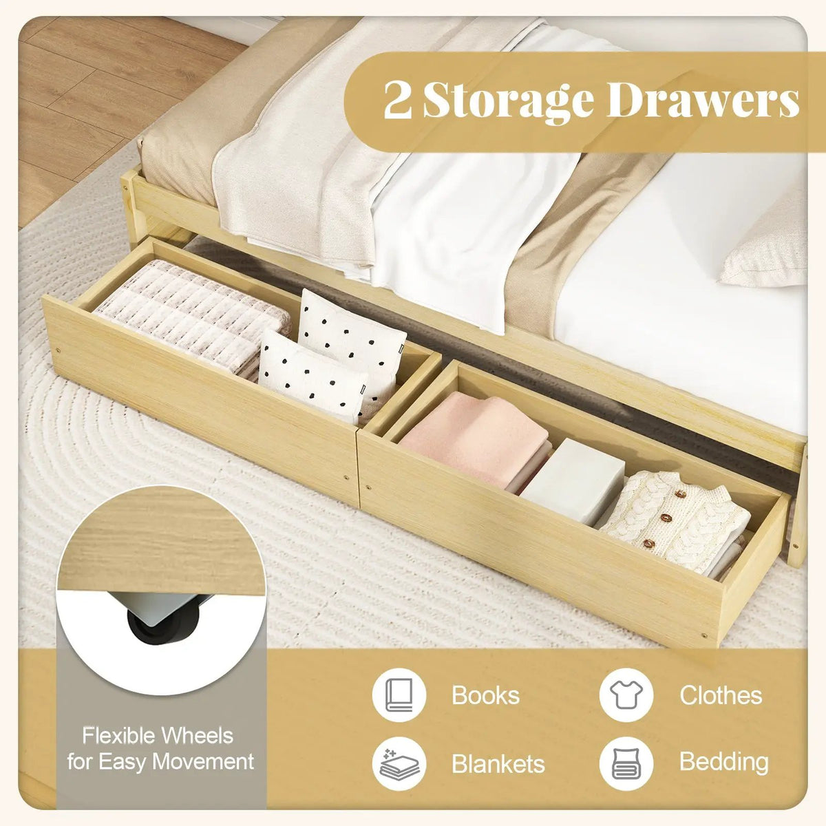 Twin Size Captain Bed with 2 Drawers and Slats Support, photo 7 of 9