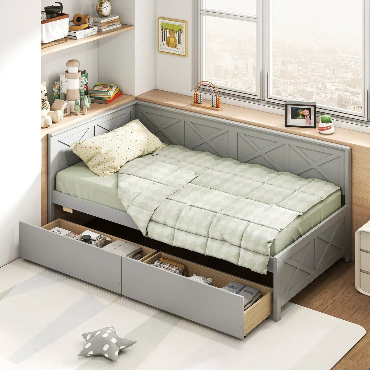 Twin Size Daybed with 2 Storage Drawers No Box Spring Needed, photo 5 of 9