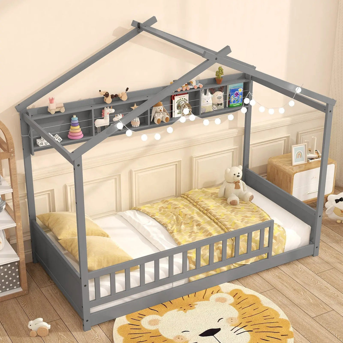 Twin Size House Bed with Storage Shelf and Headboard, photo 2 of 9