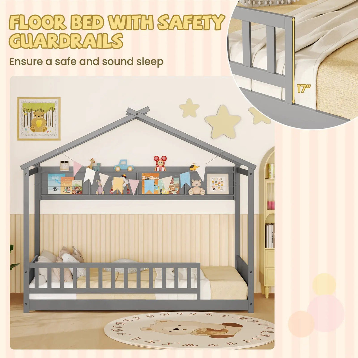 Twin Size House Bed with Storage Shelf and Headboard, photo 8 of 9