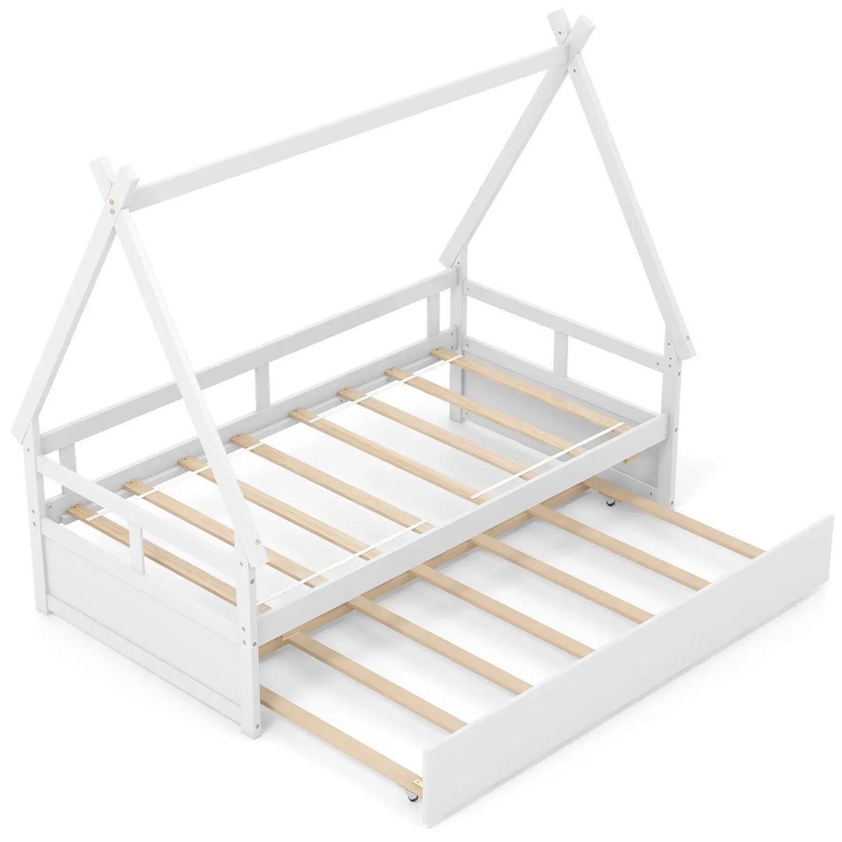 Twin Size House Bed with Trundle and Safety Guardrail, photo 3 of 9