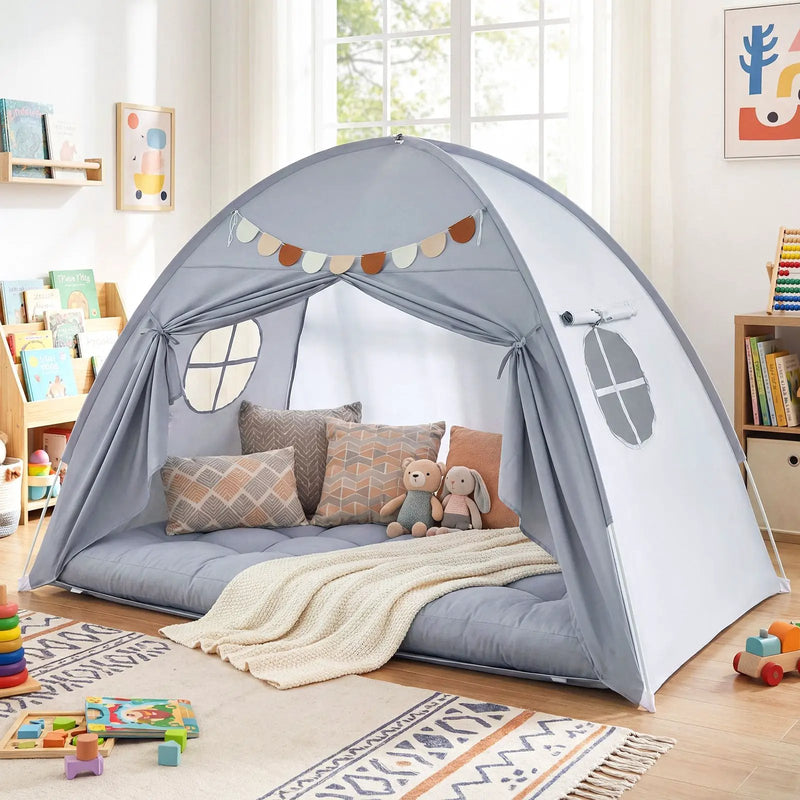 Twin Size Indoor Canopy Tent for Kids with 2 Window and Suits 3+ by DirectDeals
