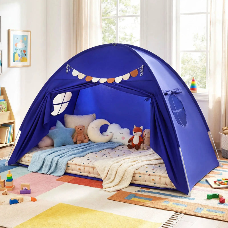 Twin Size Indoor Canopy Tent for Kids with 2 Window and Suits 3+ by DirectDeals
