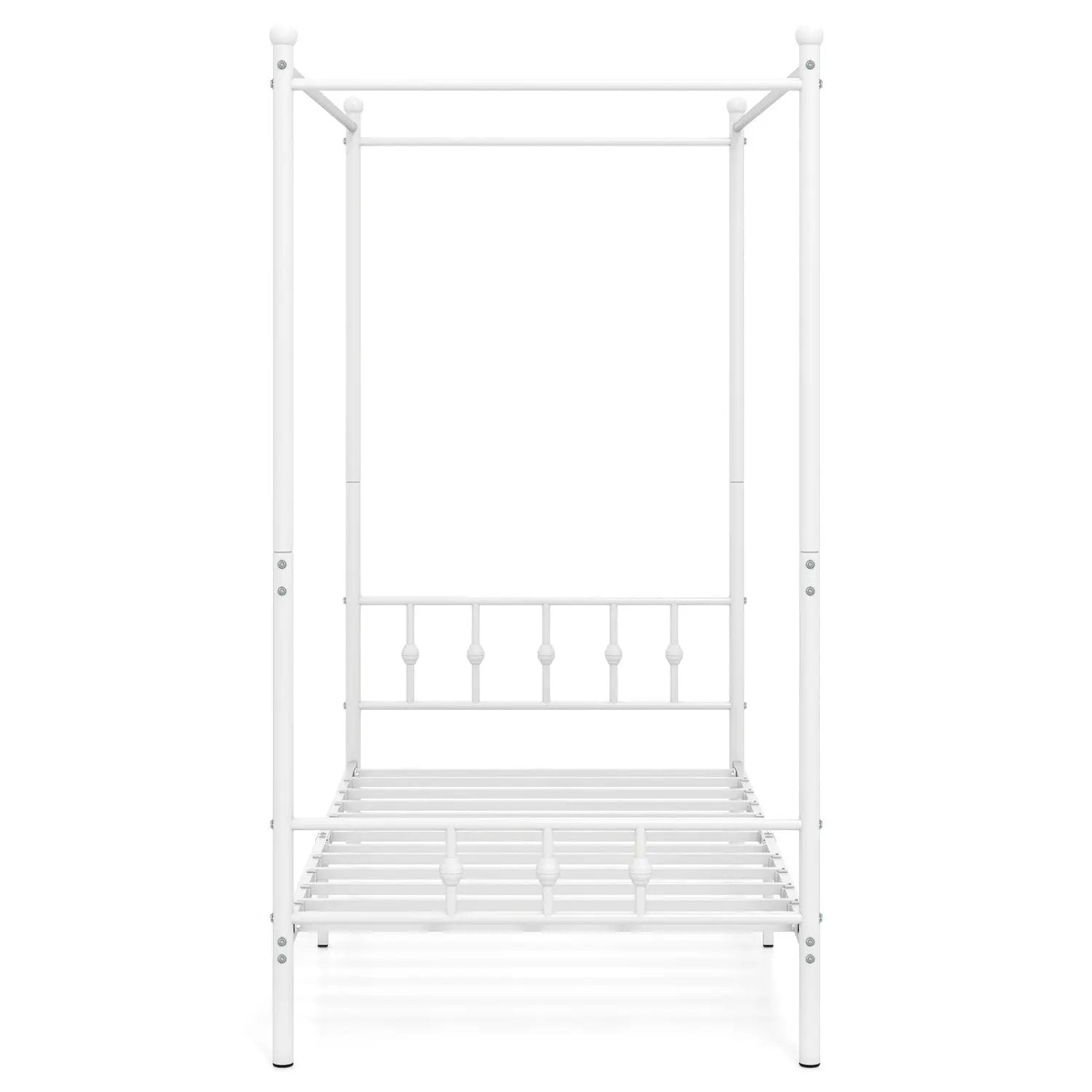 Twin Metal Canopy Bed Frame with Headboard and Footboard by DirectDeals