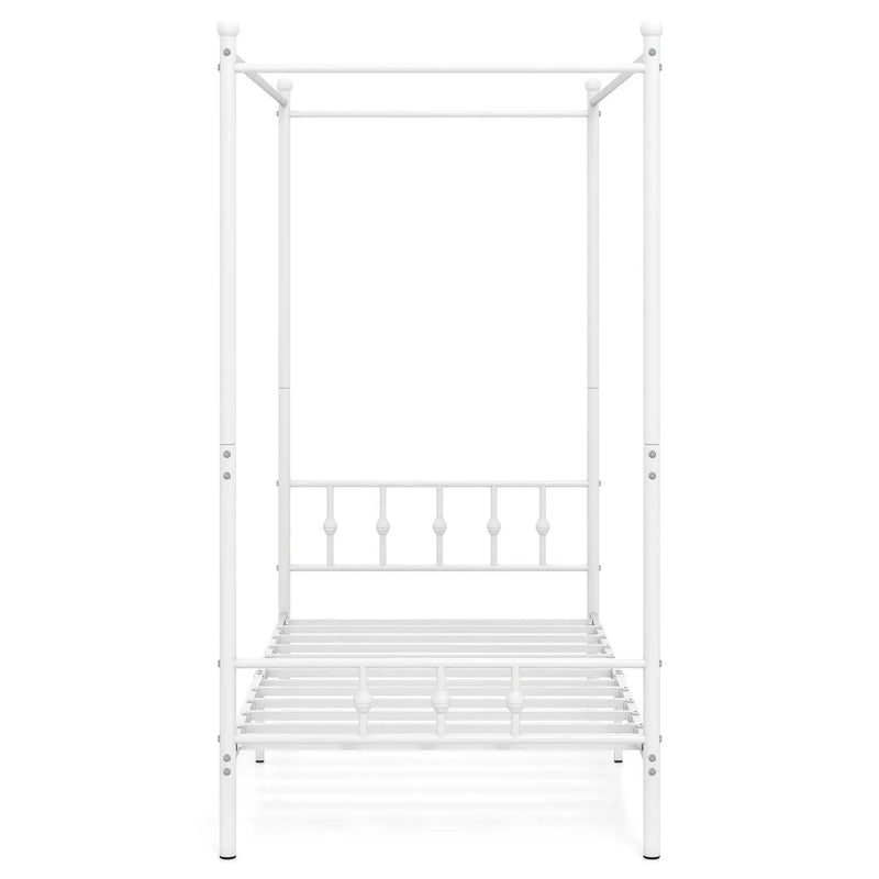 Twin Metal Canopy Bed Frame with Headboard and Footboard by DirectDeals