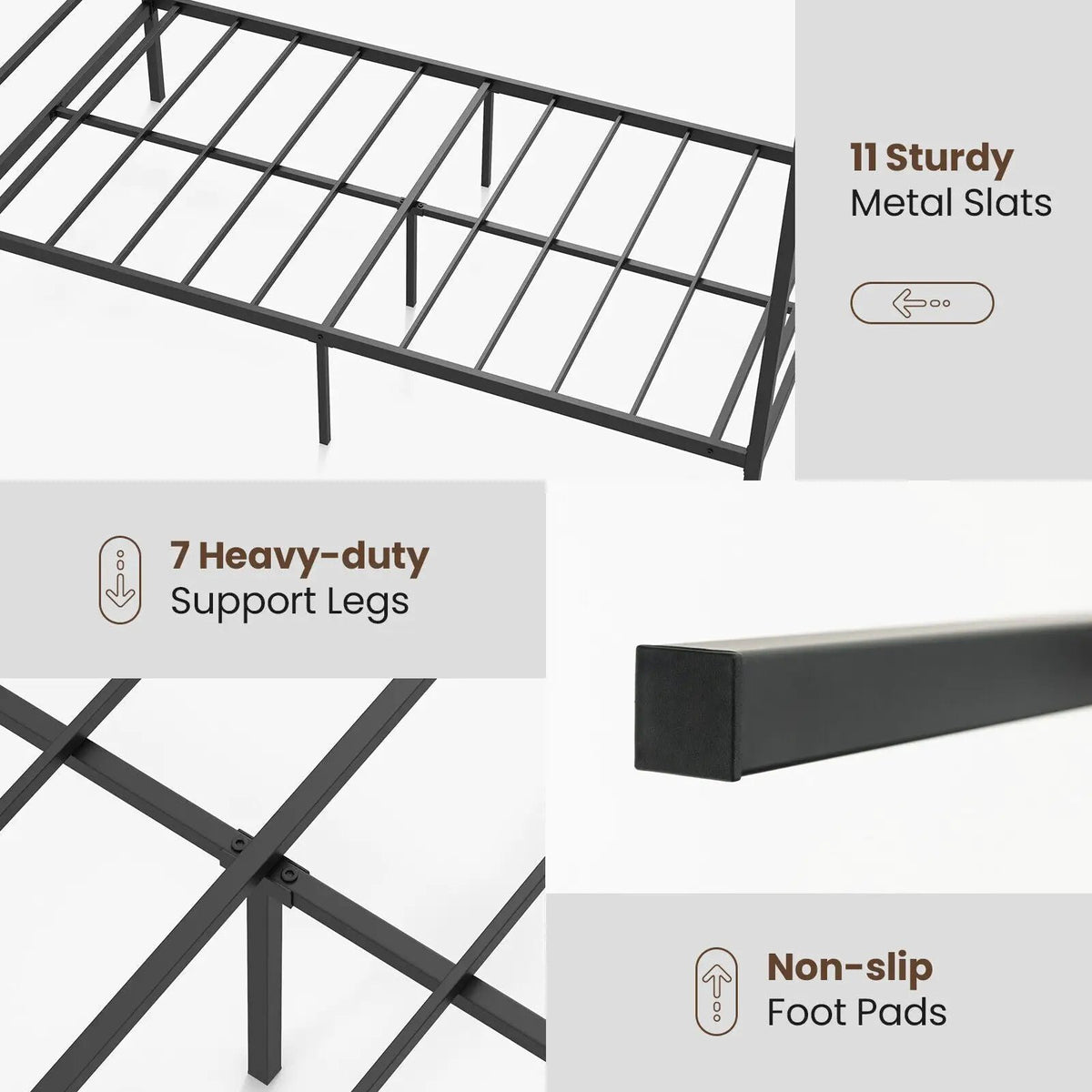 Twin/Full/Queen Size Metal Canopy Bed Frame with Slat Support, photo 6 of 11
