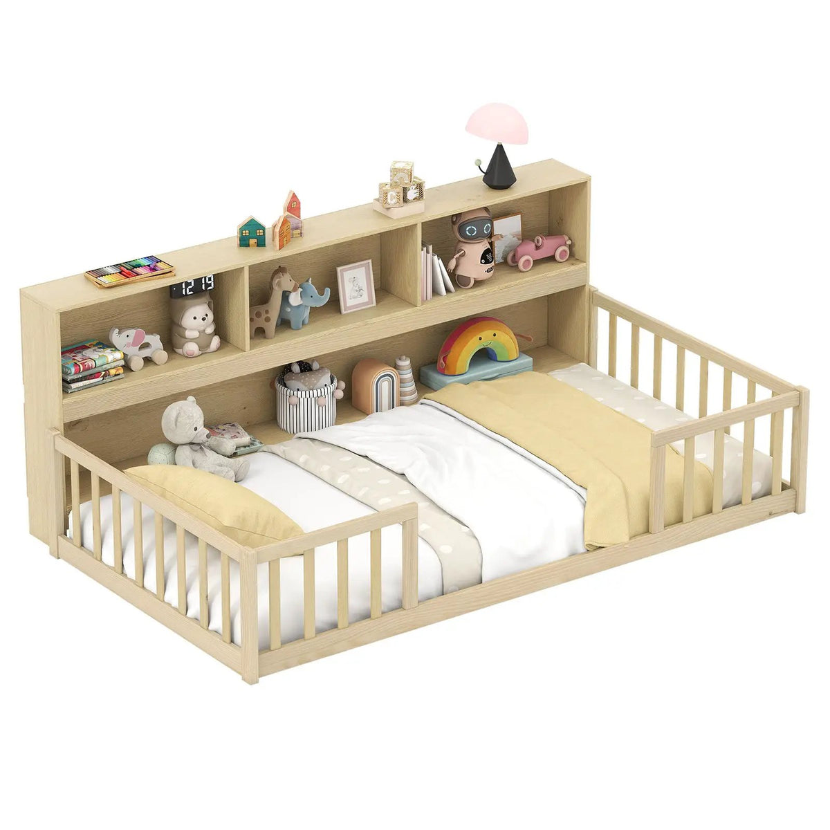 Twin Size Montessori Floor Bed with Bookcase, photo 2 of 3